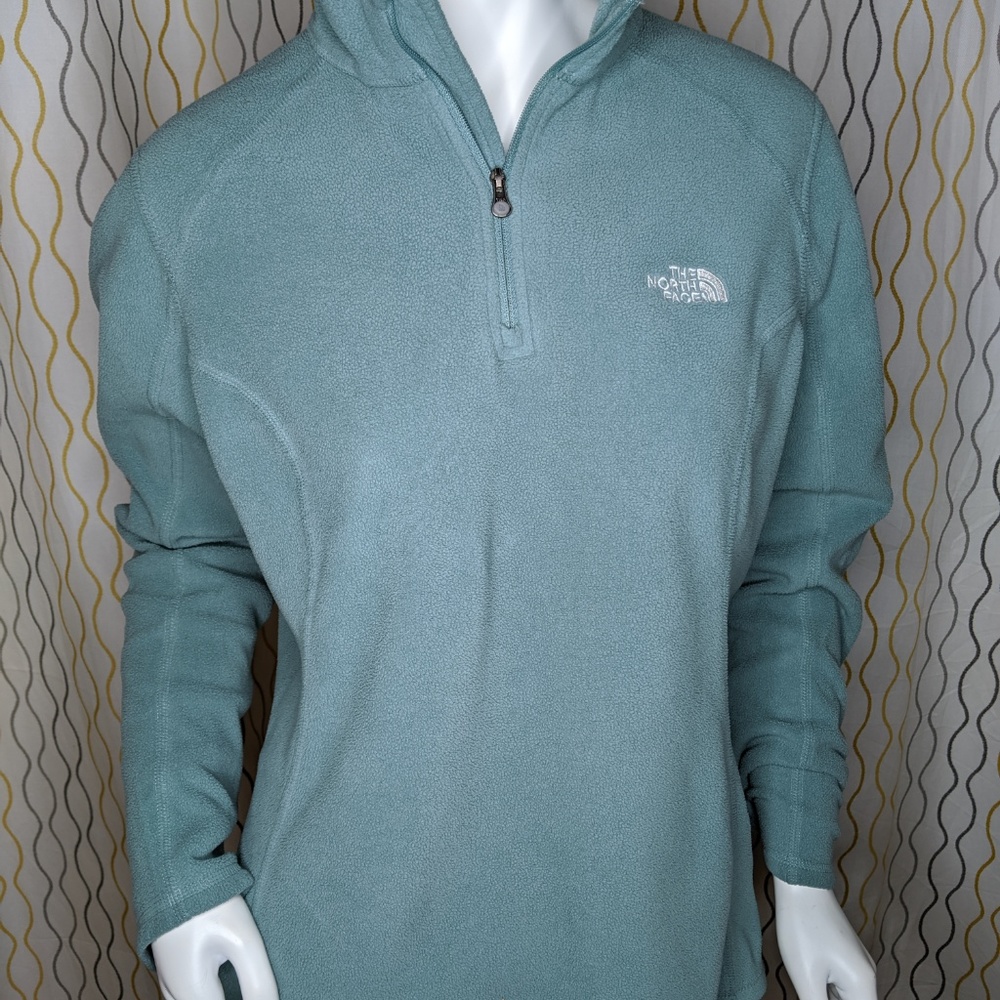 The North Face Sea-foam Green Fleece Pull-over Zip